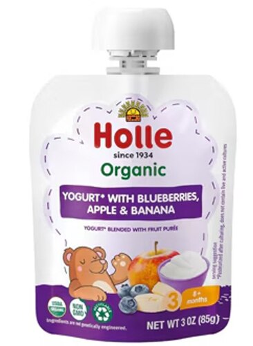 Holle Organic Yogurt Baby Food 8+ Months Blueberries Apple & Banana