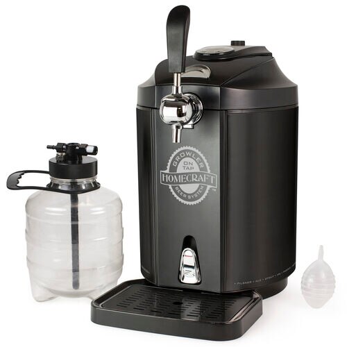 HomeCraft Stainless Steel Tap Beer Growler Cooling System Black