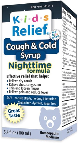Homeolab USA Kids Relief Cough & Cold Syrup Nighttime Formula