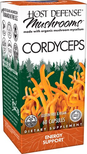 Host Defense Organic Mushrooms CordyCeps -- 60 Capsules