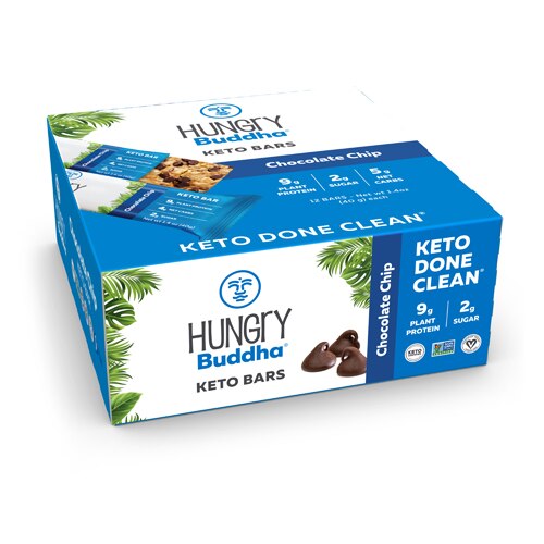 Hungry Buddha Keto Bar Chocolate Chip -- 1.4 oz Each / Pack of 12