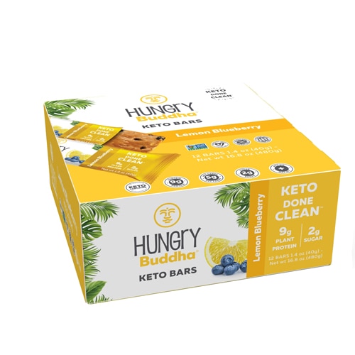 Hungry Buddha Keto Bar Lemon Blueberry -- 1.4 oz Each / Pack of 12