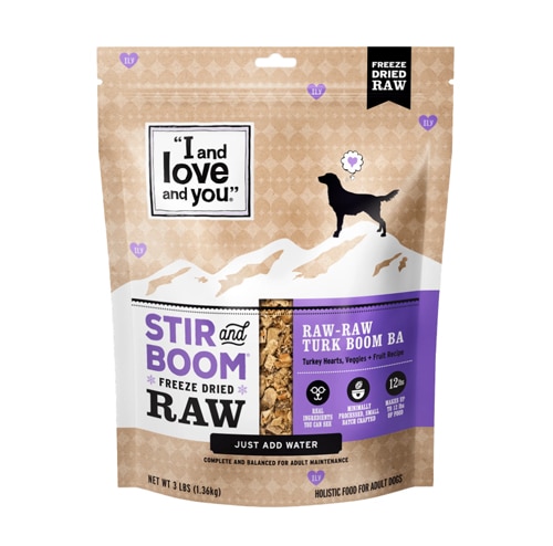 I and Love and You Dog Food Freeze-Dried Stir and Boom Turkey
