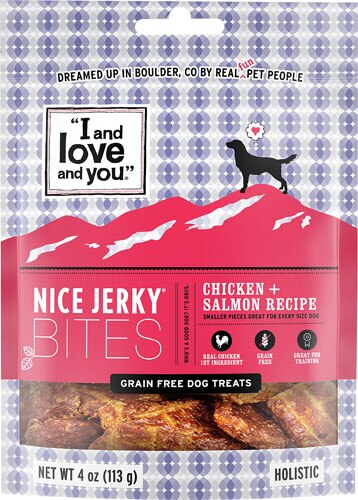 I and Love and You Nice Jerky Bites Chicken & Salmon -- 4 oz