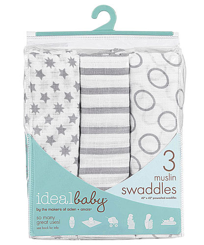 ideal baby 3 muslin swaddles