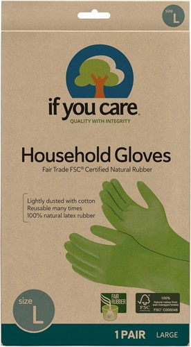 If You Care Household Gloves Natural Rubber Green Large