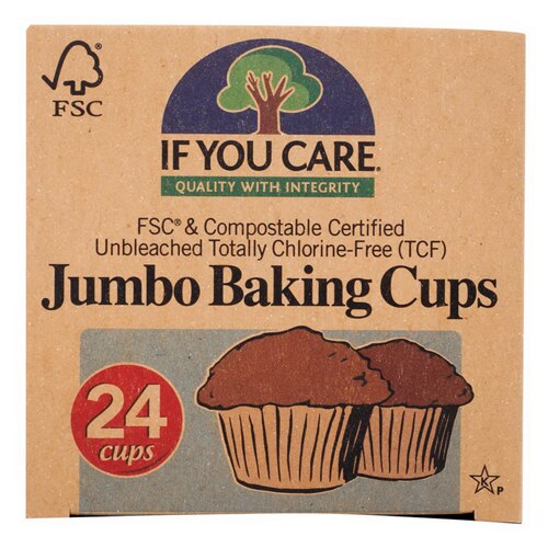 If You Care Jumbo Baking Cups Unbleached -- 24 Cups