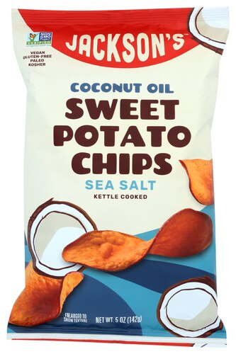 Jackson's Non- GMO Sweet Potato Chips Made With Premium Coconut Oil Sea Salt -- 5 oz