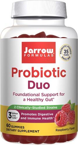Jarrow Formulas Digestive Probiotic Duo Gummies Raspberry