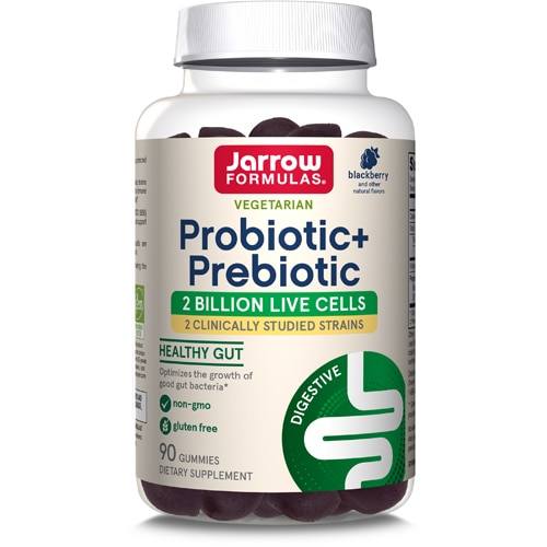 Jarrow Formulas Digestive Probiotic+ Prebiotic Gummies Blackberry -- 90 Gummies