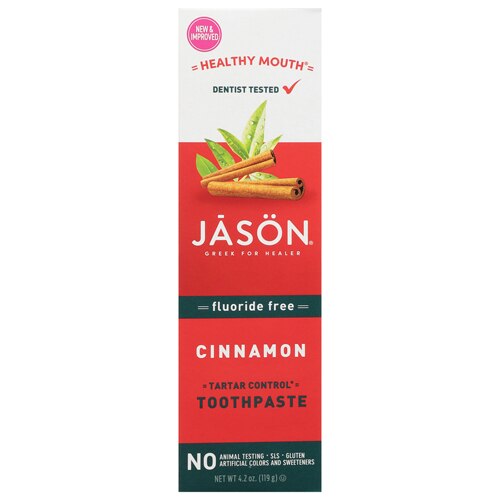 Jason Healthy Mouth Tartar Control Toothpaste Fluoride Free Cinnamon -- 4.2 oz