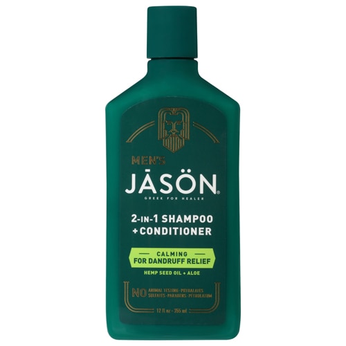 Jason Men's Calming Dandruff Relief 2-In-1 Shampoo & Conditioner Hemp Seed Oil + Aloe -- 12 fl oz