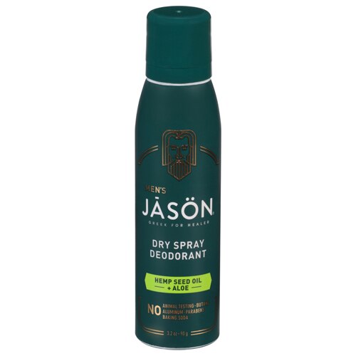 Jason Men's Dry Spray Deodorant Hemp Seed Oil + Aloe -- 3.2 oz