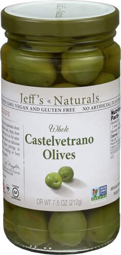 Jeff's Naturals Whole Castelvetrano Olives -- 7.2 oz
