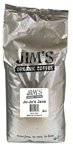 Jim's Organic Coffee Medium Whole Bean Coffee JO-JO's Java -- 5 lbs