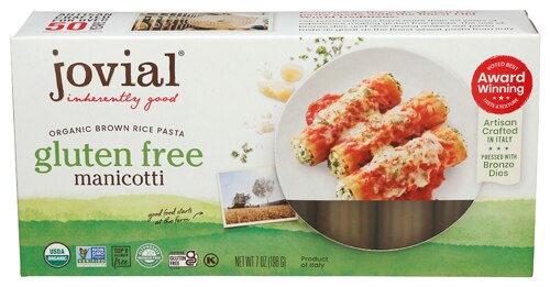 Jovial Gluten Free Brown Rice Pasta Manicotti