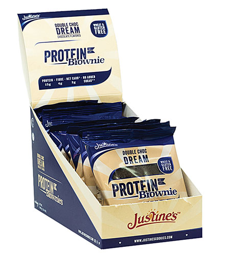 Justine's Protein Brownies Gluten Free Double Chocolate Dream -- 12 Brownies