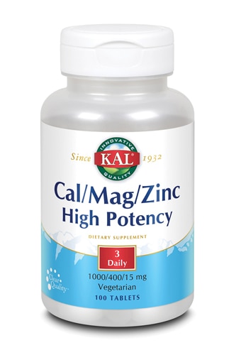 KAL Cal/Mag/Zinc High Potency -- 100 Tablets