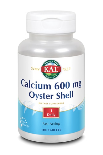 KAL Oyster Shell Calcium -- 600 mg - 100 Tablets