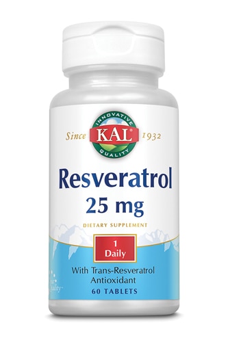 KAL Resveratrol -- 25 mg - 60 Tablets