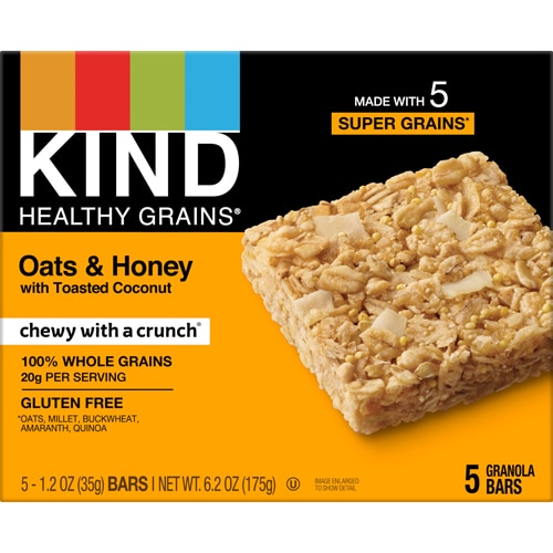 KIND Gluten Free Healthy Grains Oat Granola Bars Oats & Honey -- 5 Bars