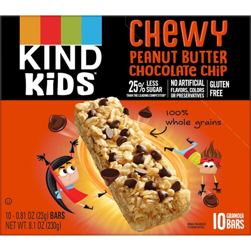 KIND Gluten Free Kid Granola Oat Bars Peanut Butter Chocolate Chip -- 10 Bars