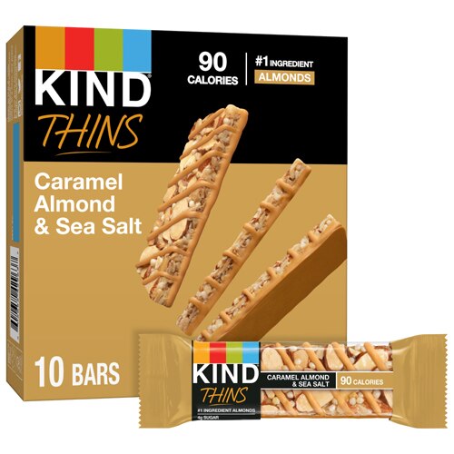 KIND Gluten Free Thin Bars Caramel Almond & Sea Salt -- 10 Bars