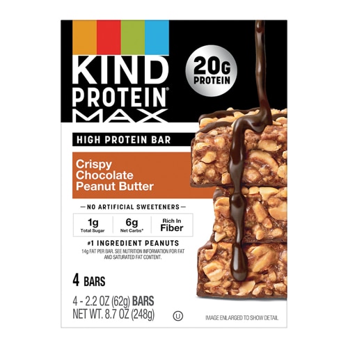 KIND Protein Max Gluten Free Bars Crispy Chocolate Peanut Butter