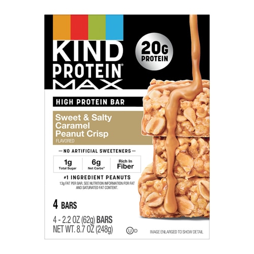KIND Protein Max Gluten Free Bars Sweet & Salty Caramel Peanut Crisp