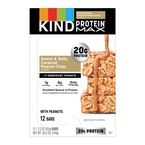 KIND Protein Max Gluten Free Bars Sweet & Salty Caramel Peanut Crisp