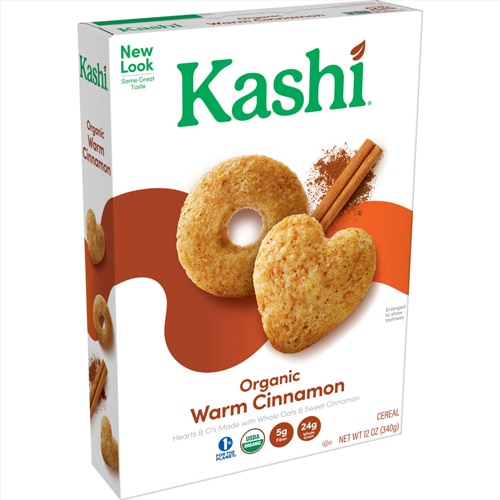 Kashi Hearts and O's Organic Oat Cereal Warm Cinnamon -- 12 oz