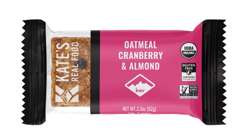 Kate's Real Food Organic Energy Bar Oatmeal Cranberry Almond