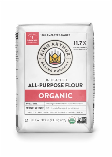 King Arthur Baking Company Organic Unbleached All Purpose Flour -- 2 lbs