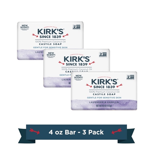 Kirk's Gentle Castile Soap Lavender & Vanilla