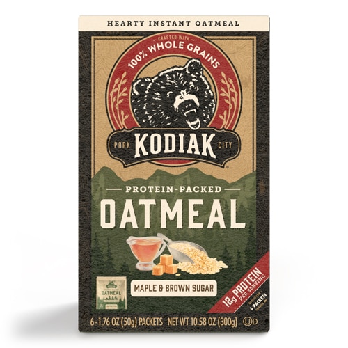 Kodiak Cakes Oatmeal Unleashed Maple & Brown Sugar -- 1.76 oz Each / Pack of 6