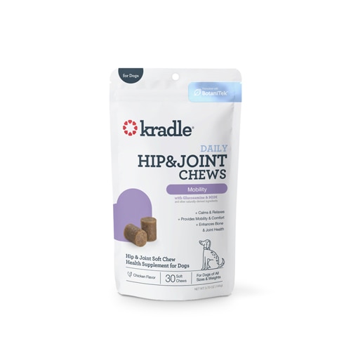 Kradle Dog Daily Calming Mobility Hip & Joint Chews Beef Liver