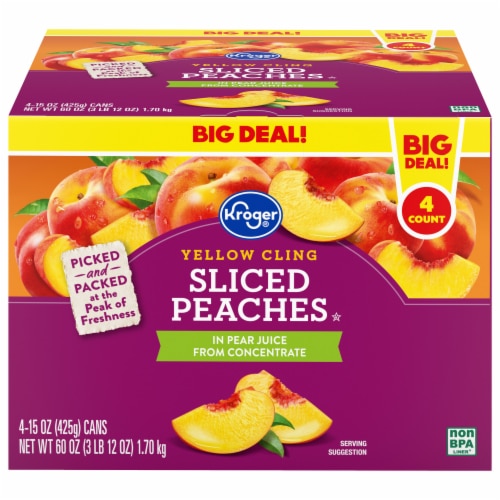 Kroger Canned Yellow Cling Sliced Peaches Big Deal