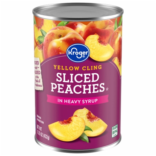 Kroger Canned Yellow Cling Sliced Peaches in Heavy Syrup