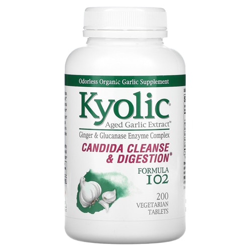 Kyolic Aged Garlic Extract™ Candida Cleanse and Digestion Formula 102 -- 200 Vegetarian Tablets