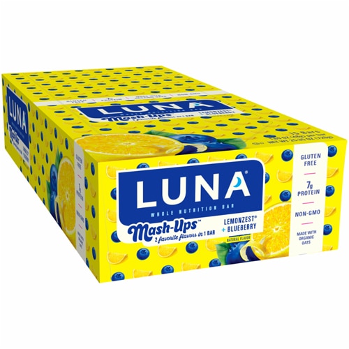 LUNA Bar Mash-Ups Lemonzest plus Blueberry -- 15 Bars