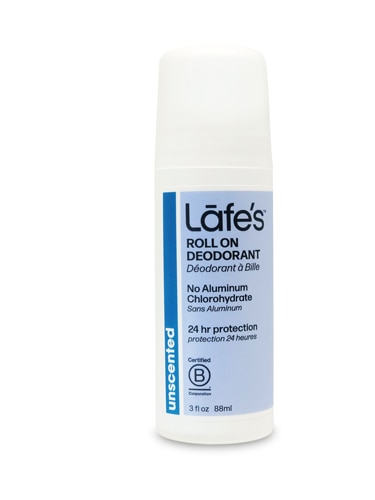 Lafe's Natural Roll On Deodorant Unscented Witch Hazel & Aloe -- 3 fl oz