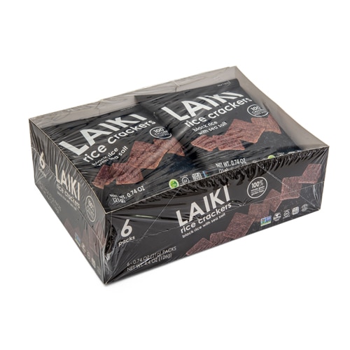 Laiki Rice Crackers Black Rice with Sea Salt -- 0.74 oz Each / Pack of 6