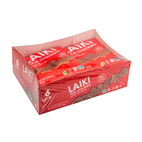 Laiki Rice Crackers Red Rice with Sea Salt -- 0.74 oz Each / Pack of 6