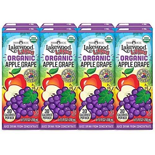 Lakewood Littles Organic Juice Boxes Apple Grape