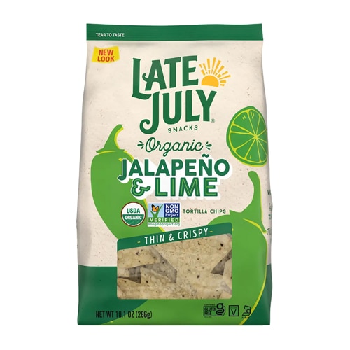Late July Organic Tortilla Chips Jalapeno & Lime -- 10.1 oz