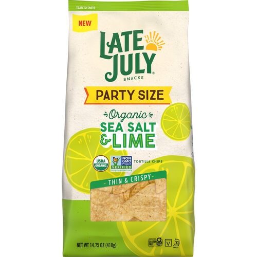 Late July Tortilla Chips Sea Salt and Lime -- 14.75 oz