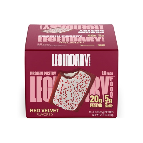 Legendary Foods Cake Style Tasty Pastry Red Velvet -- 2.2 oz Each / Pack of 10