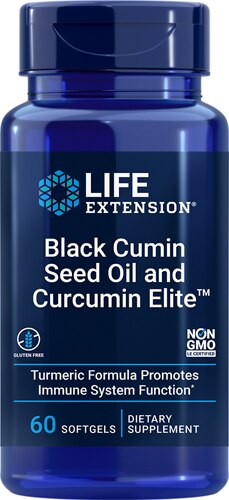 Life Extension Black Cumin Seed Oil with Elite™ Turmeric Extract -- 60 Softgels