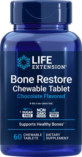 Life Extension Bone Restore Calcium Supplement Sugar Free Chocolate