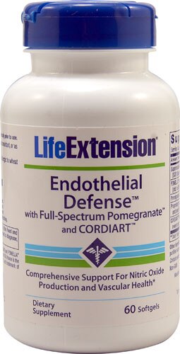 Life Extension Endothelial Defense™ with Full-Spectrum Pomegranate™ and Cordiart™ -- 60 Softgels